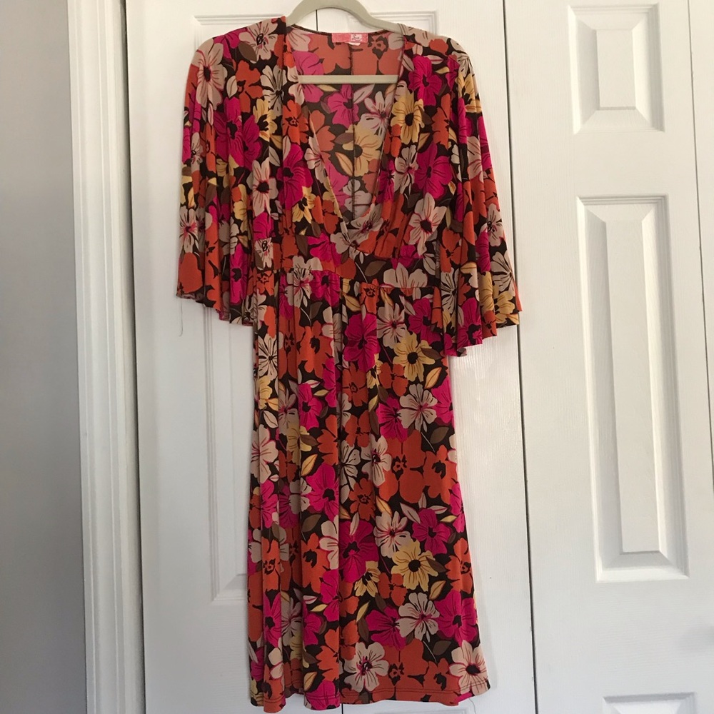 Anthropologie batwing flutter dress